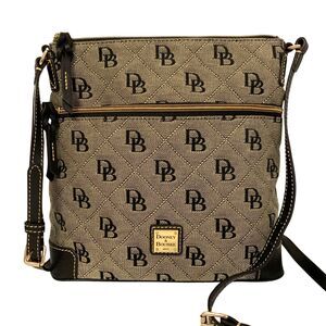Dooney & Bourke Grey Signature Canvas Crossbody / Shoulder bag with extra strap